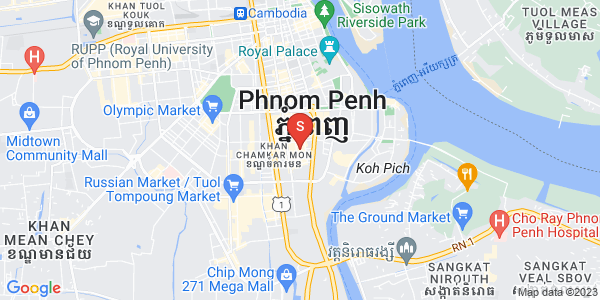 Mapa: Tonle Bassac, Chamkarmon, Phnom Penh