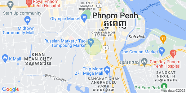 Map of Toul Tum Poung 1, Chamkarmon, Phnom Penh