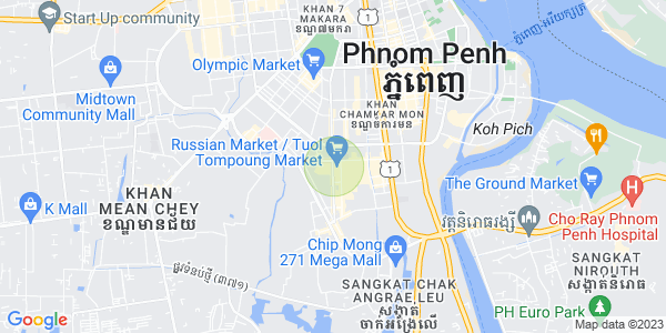 Carte de Toul Tum Poung 1, Chamkarmon, Phnom Penh