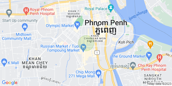 Carte de Phsar Daeum Thkov, Chamkarmon, Phnom Penh