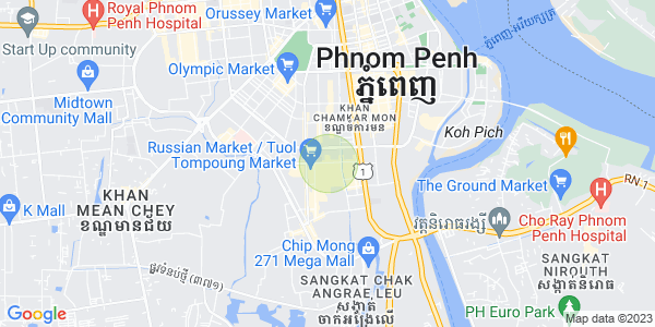 Carte de Phsar Daeum Thkov, Chamkarmon, Phnom Penh
