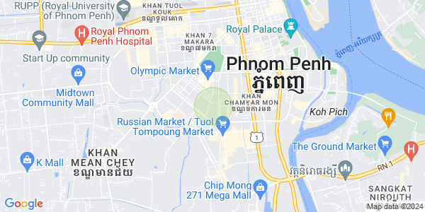 Mapa: Toul Svay Prey 1, Boeng Keng Kang, Phnom Penh