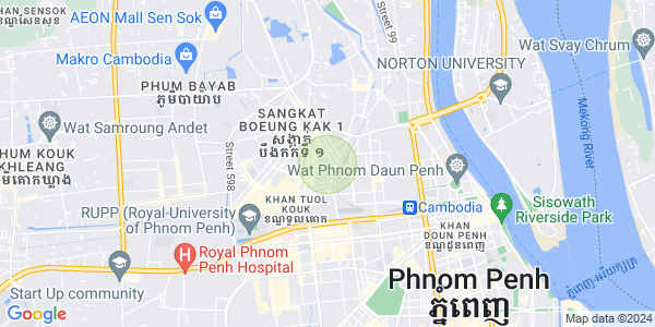Mapa: Boeung Kak 2, Toul Kork, Phnom Penh