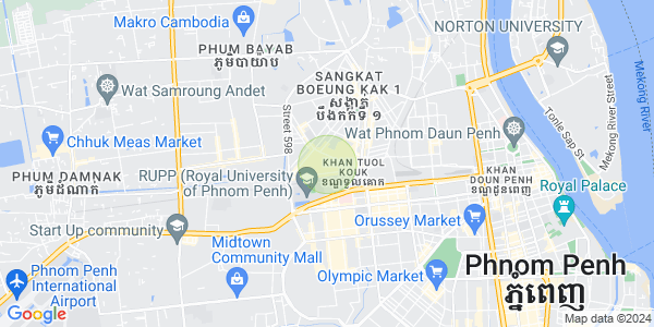 Mapa: Boeung Kak 2, Toul Kork, Phnom Penh