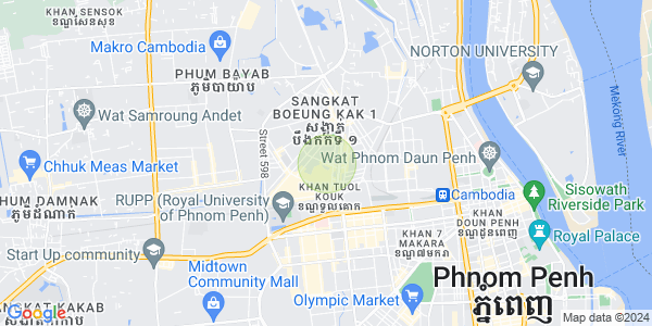 แผนที่ บึงกัก 2, ตวลโคก, พนมเปญ