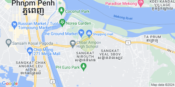 Map of Nirouth, Chbar Ampov, Phnom Penh