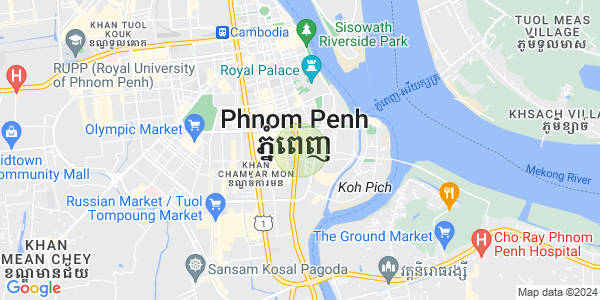 Mapa: Tonle Bassac, Chamkarmon, Phnom Penh