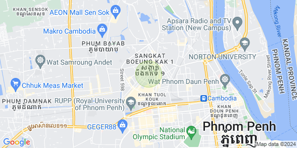 Map of Boeung Kak 1, Toul Kork, Phnom Penh