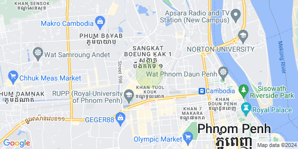 Mapa: Boeung Kak 1, Toul Kork, Phnom Penh
