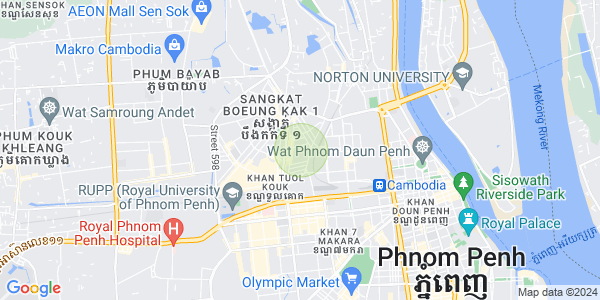 Map of Boeung Kak 1, Toul Kork, Phnom Penh