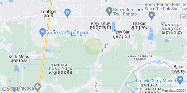 Mapa: Prey Veaeng, Dangkao, Phnom Penh