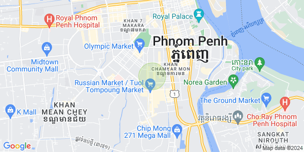 Carte de Toul Tum Poung 1, Chamkarmon, Phnom Penh