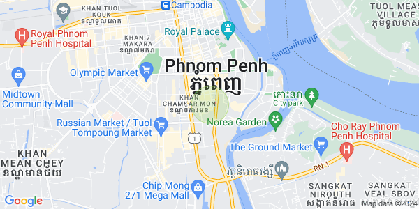 Map of Tonle Bassac, Chamkarmon, Phnom Penh
