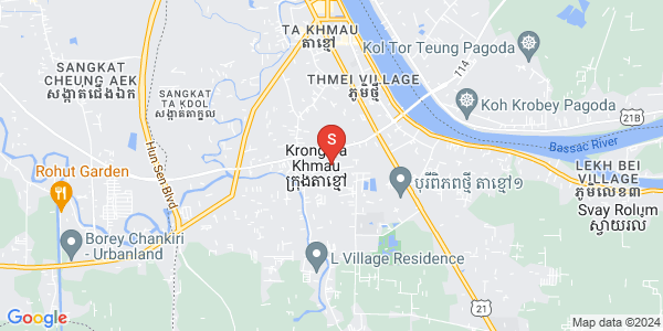 Mapa: Kampong Samnanh, Ta Khmau, Kandal