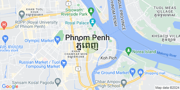 Mapa: Tonle Bassac, Chamkarmon, Phnom Penh