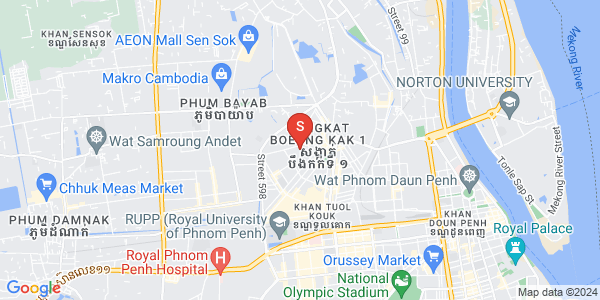 Mapa: Boeung Kak 1, Toul Kork, Phnom Penh