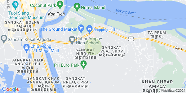 Mapa: Nirouth, Chbar Ampov, Phnom Penh