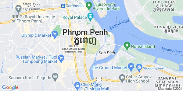 Mapa: Tonle Bassac, Chamkarmon, Phnom Penh