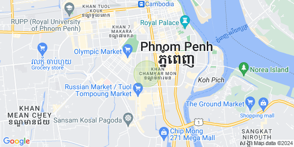 万景岗3分区（BKK3), 波哥堪, 金边地图