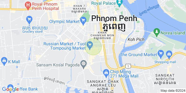 แผนที่ พสาร์เดิมทะกอ, จัมการมอน, พนมเปญ