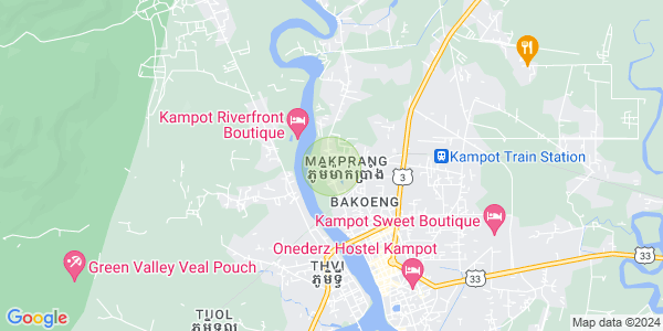 Mapa: Kampong Kraeng, Tuek Chhou, Kampot