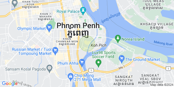Mapa: Tonle Bassac, Chamkarmon, Phnom Penh