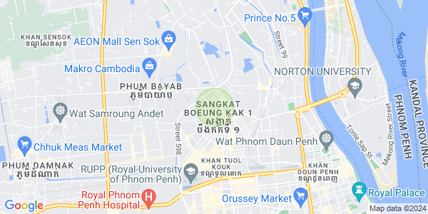 Carte de Boeung Kak 1, Toul Kork, Phnom Penh