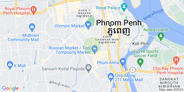 Mapa: Veal Vong, 7 Makara, Phnom Penh