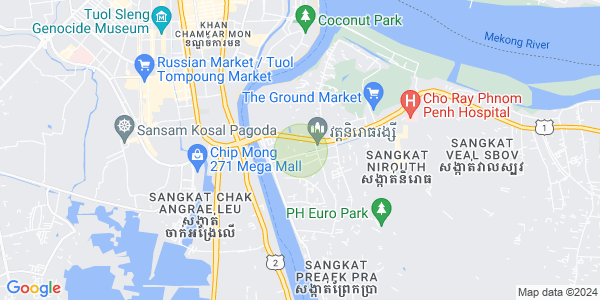 Veal Sbov镇, 铁桥头区, 金边地图