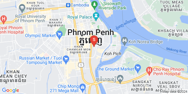 Map of Tonle Bassac, Chamkarmon, Phnom Penh