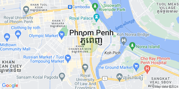 Mapa: BKK 1, Boeng Keng Kang, Phnom Penh