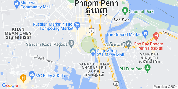 ផែនទី ផ្សារដើមថ្កូវ, ចំការមន, ភ្នំពេញ