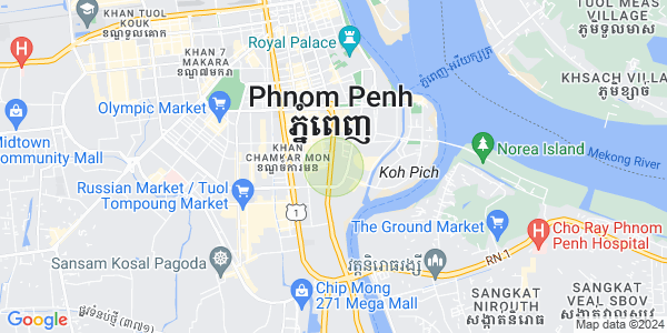 Mapa: Tonle Bassac, Chamkarmon, Phnom Penh