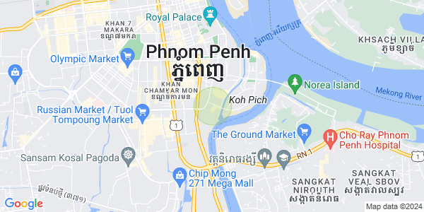 Mapa: Tonle Bassac, Chamkarmon, Phnom Penh