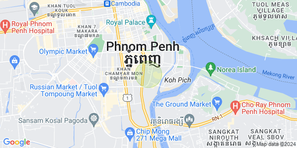 Mapa: Tonle Bassac, Chamkarmon, Phnom Penh