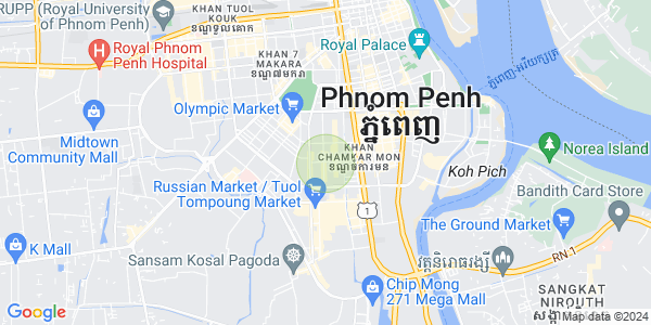 Map of Phsar Daeum Thkov, Chamkarmon, Phnom Penh