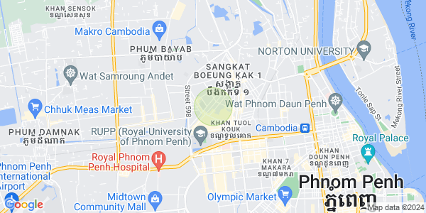 Map of Boeung Kak 2, Toul Kork, Phnom Penh