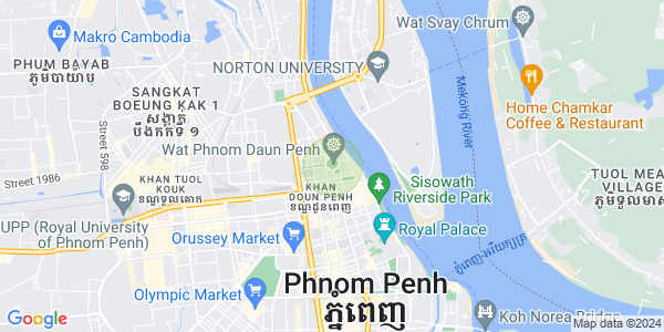 Map of Wat Phnom, Daun Penh, Phnom Penh
