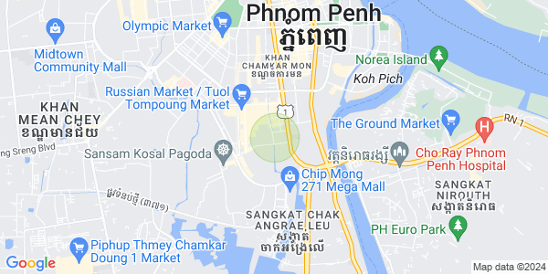 Map of Phsar Daeum Thkov, Chamkarmon, Phnom Penh