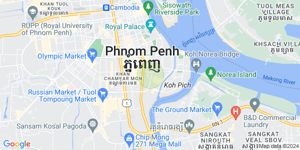 Mapa: Tonle Bassac, Chamkarmon, Phnom Penh