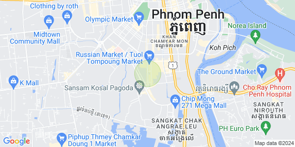 Mapa: Toul Tum Poung 1, Chamkarmon, Phnom Penh