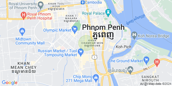 万景岗1分区（BKK1), 波哥堪, 金边地图