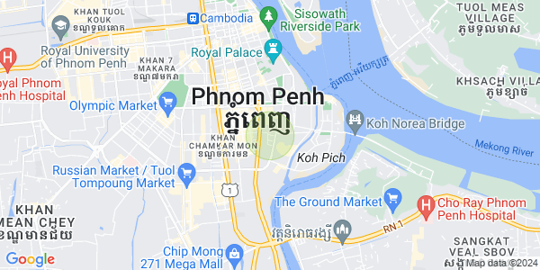 Map of Tonle Bassac, Chamkarmon, Phnom Penh