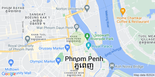 Mapa: Phsar Chas, Daun Penh, Phnom Penh