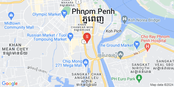 Mapa: Tonle Bassac, Chamkarmon, Phnom Penh
