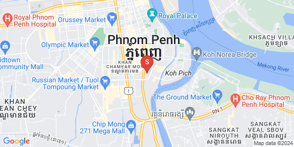 Mapa: Tonle Bassac, Chamkarmon, Phnom Penh