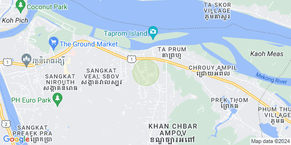 Mapa: Preaek Aeng, Chbar Ampov, Phnom Penh