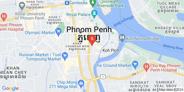 Mapa: Tonle Bassac, Chamkarmon, Phnom Penh