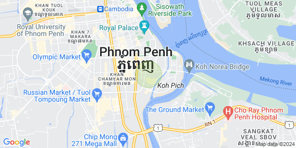Mapa: Tonle Bassac, Chamkarmon, Phnom Penh