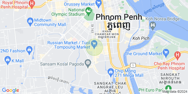 Carte de Phsar Daeum Thkov, Chamkarmon, Phnom Penh